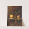Still Life with Egyptian Vase, Apples and Grapes on a Marble Top Console by William Michael Harnett