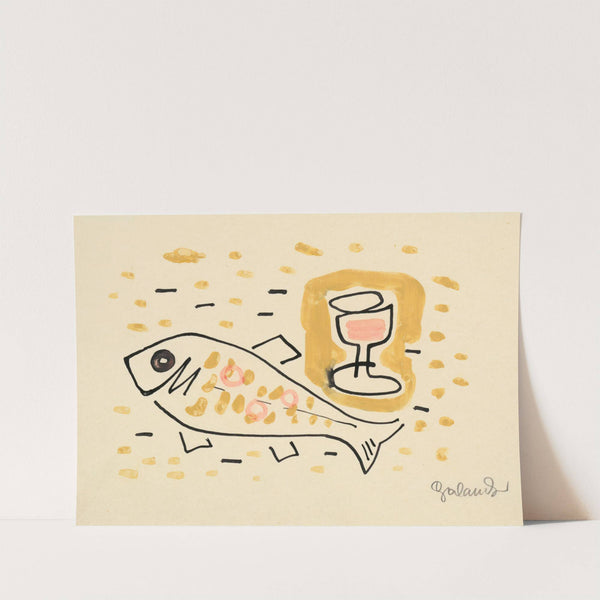 Still life with fish by Mikuláš Galanda