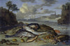 Still Life with Fish and Sea Animals in a Coastal Landscape