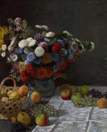 Still Life with Flowers and Fruit (1869)