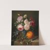 Still Life with Flowers, Oranges, Roses and Gooseberries by Adriana Johanna Haanen