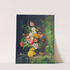 Still life with flowers, sparrow and vine branch by Josef Lauer