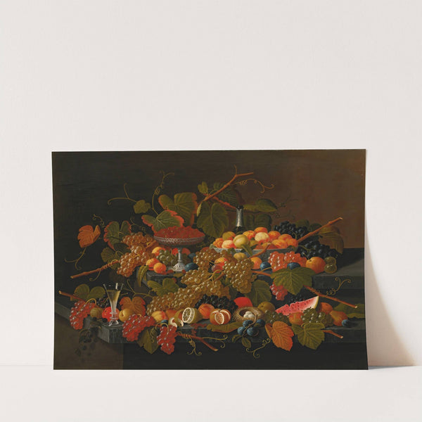 Still Life With Fruit And Champagne by Severin Roesen