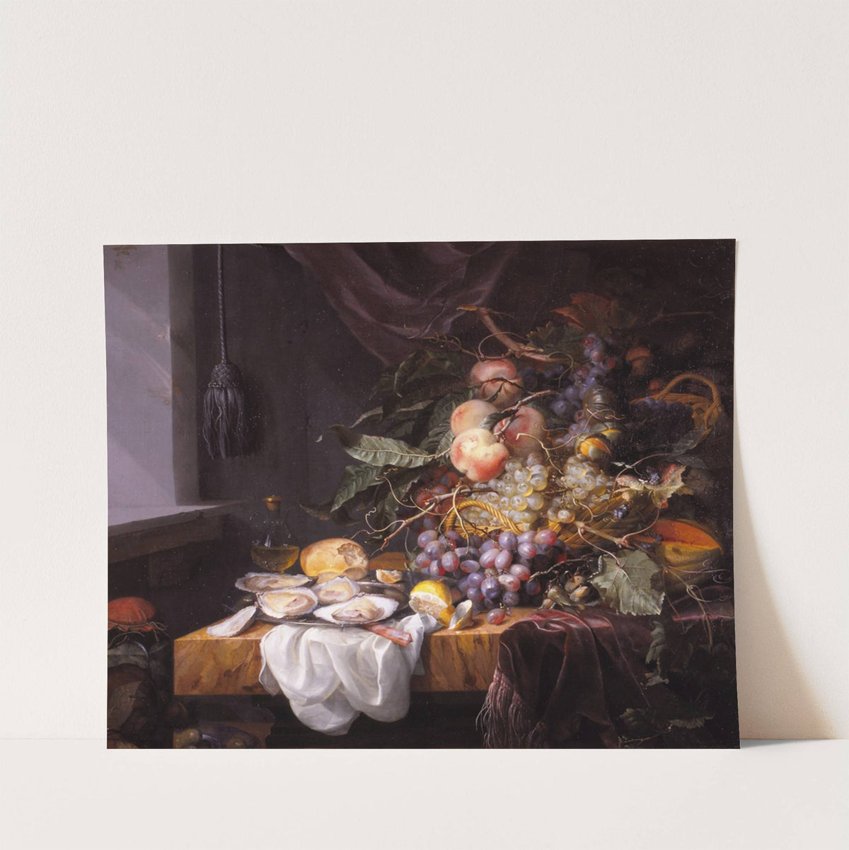 Still Life with fruit and oysters (1680-1685) by Jacob van Walscapelle