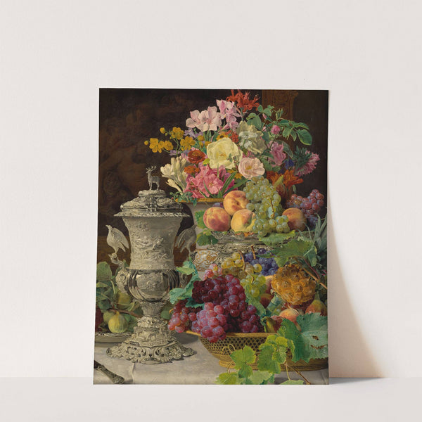 Still Life with Fruit, Flowers and a Silver Cup (1839) by Ferdinand Georg Waldmüller
