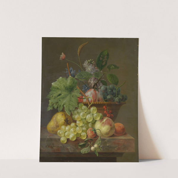 Still Life with Fruit in a Terracotta Dish by Anthony Oberman