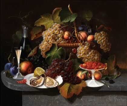Still Life with Fruit, Oysters, and Wine — size preview