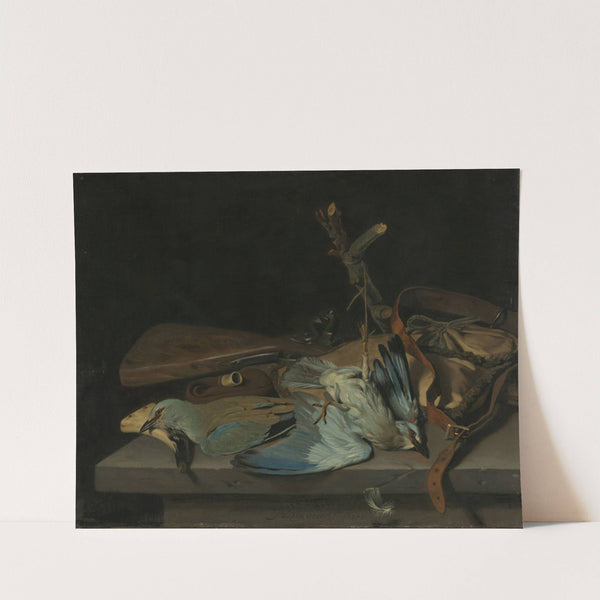 Still life with hunting implements and birds by Hendrick Ten Oever