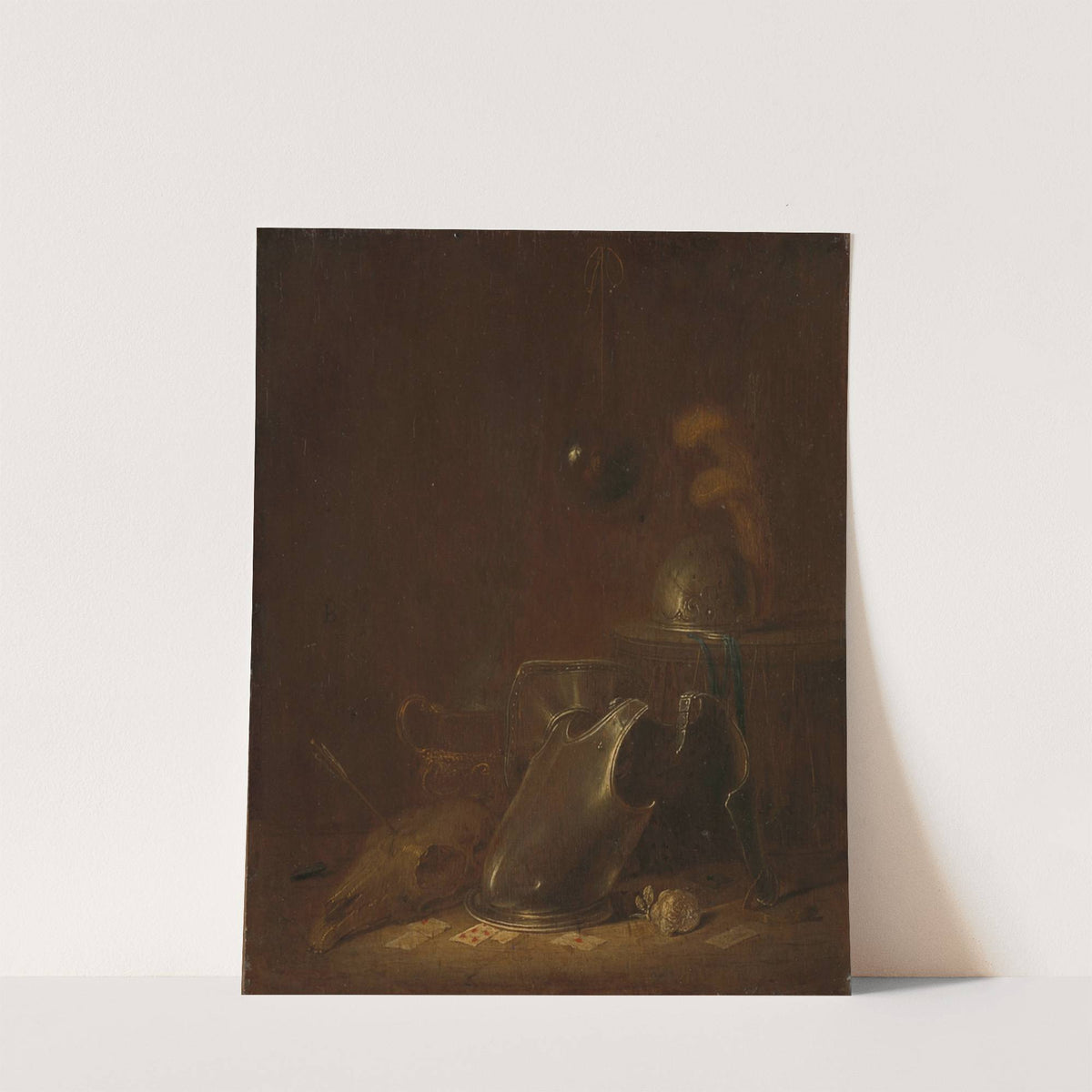 Still life with implements of war by Jan Jansz. Van Buesem