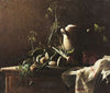 Still Life with Leeks, Potatoes and Fennel on Commode Tabletop