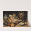Still Life With Leg Of Veal, Insects And Titmouse by Georg Flegel