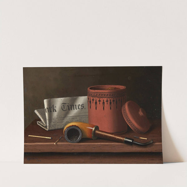 Still Life with New York Times, Tobacco Jar, Pipe and Matches by William Michael Harnett