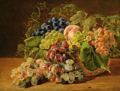 Still Life With Peaches And Grapes