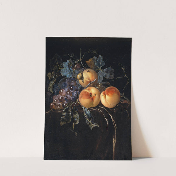 Still Life with Peaches and Grapes by Willem van Aelst