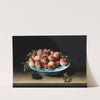 Still life with peaches in a chinese ming porcelain on an entablature by Louise Moillon