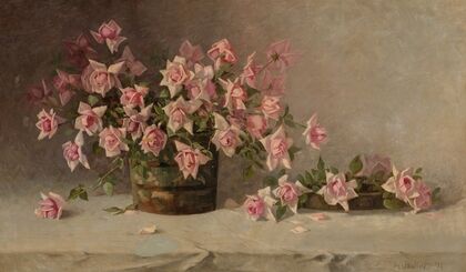 Still life with Pink Roses (1891)