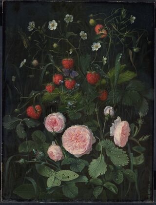 Still Life With Roses And Strawberries