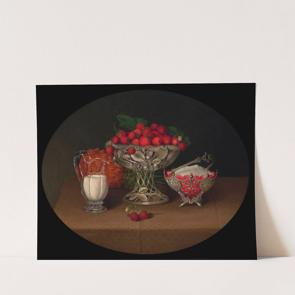 Still Life with Strawberries (1863) by Hannah Brown Skeele