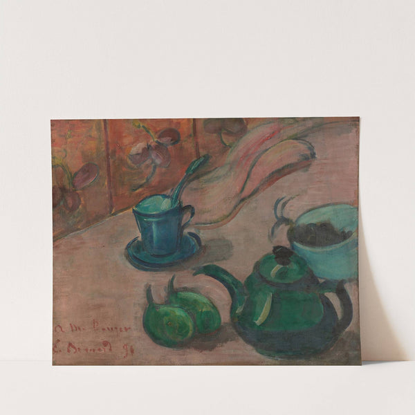 Still life with teapot, cup and fruit (1890) by Emile Bernard