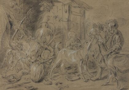 Still Life with Two Children Feeding Goats — size preview