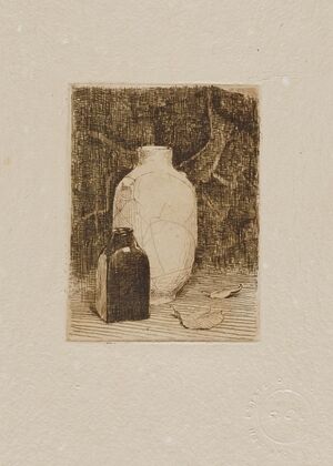 Still Life with Vase and Bottle