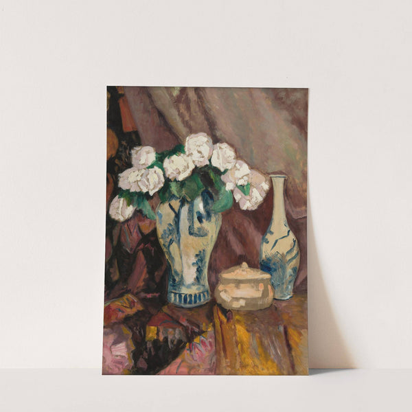 Still Life with White Roses in a Vase by Stefan Filipkiewicz