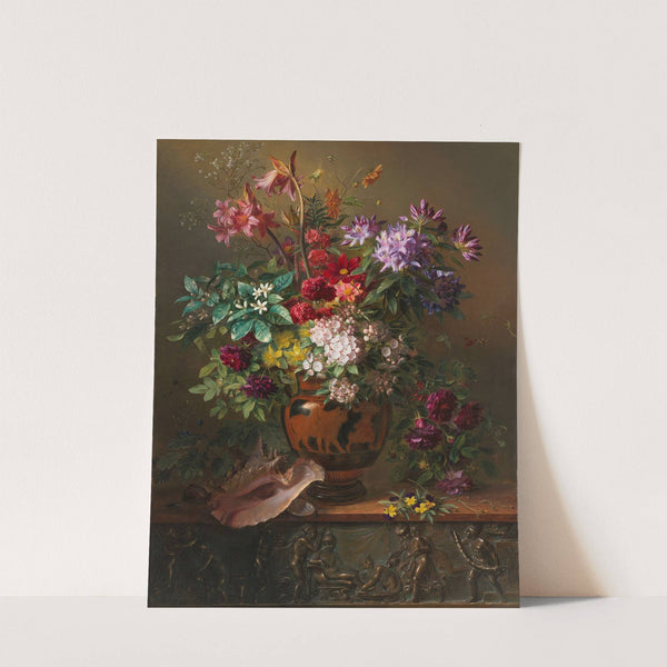 Stilleven met bloemen in een Griekse vaas; allegorie op de lente by Georgius Jacobus Johannes van Os