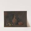 Stilleven met vier vruchten, glas en aardewerk (1827 - 1887) by François Bonvin