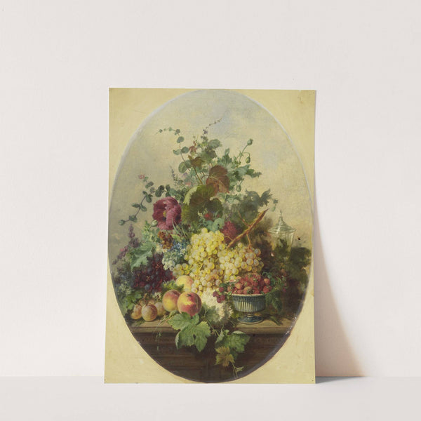 Stilleven met vruchten en bloemen by Louis Martinet