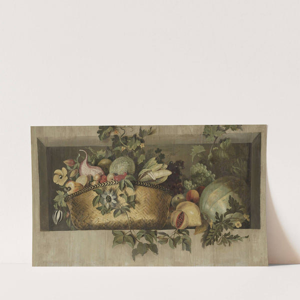Stilleven met vruchten en bloemguirlandes (1645) by Jacob van Campen