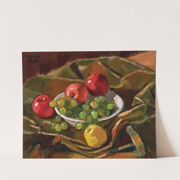 Stillleben mit Äpfeln und Weintrauben by Anton Hula