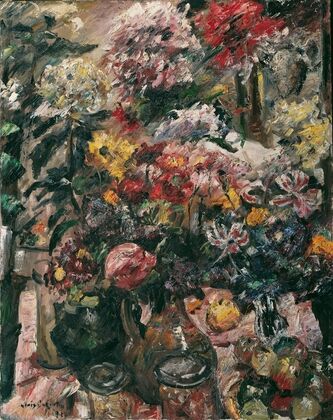 Stillleben Mit Chrysanthemen Und Amaryllis