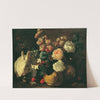 Stillleben mit Kaninchen, Blumen und Früchten by Franz Werner von Tamm