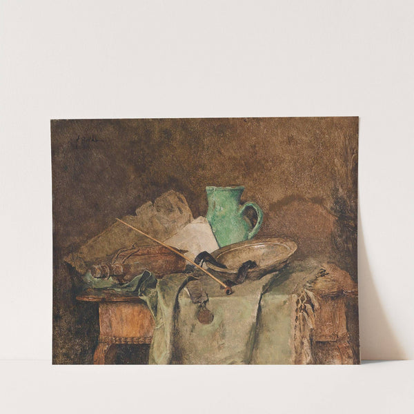 Stillleben mit Krug und Peife by Fritz Rojka