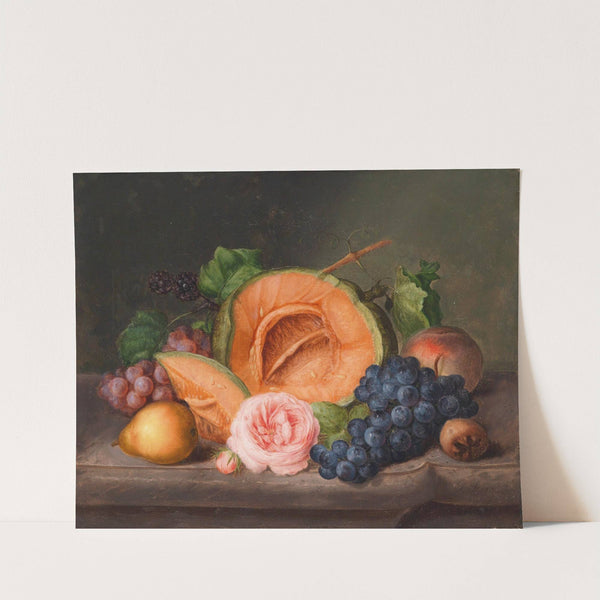 Stillleben mit Kürbis und Rose by Johann Georg Seitz