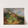 Stillleben mit Stillleben mit Disteln Glockenblumen Hagebutten und einem Kleiber by Josef Schuster