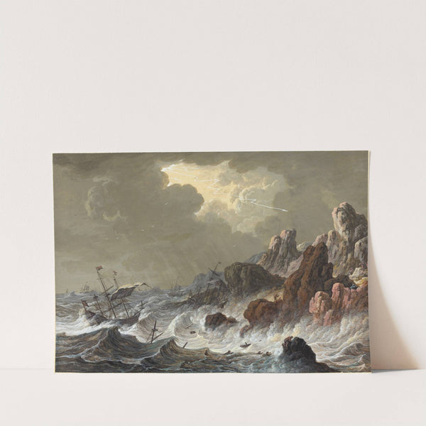 Storm-Tossed Ships Wrecked on a Rocky Coast by Johann Christoph Dietzsch
