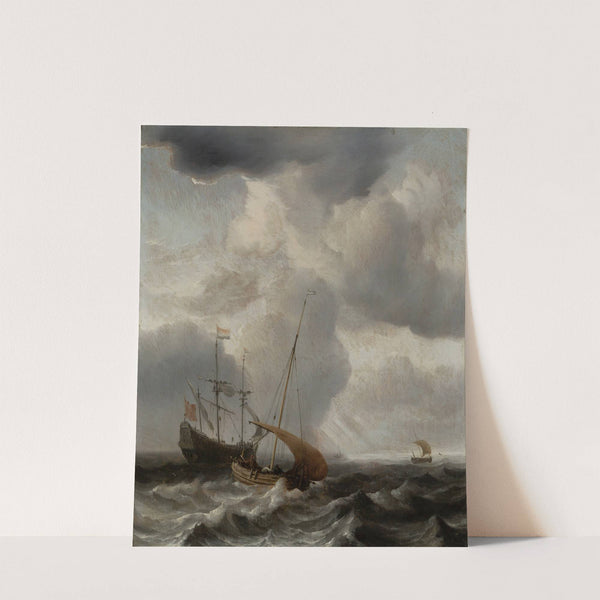 Stormy Sea with Ships by Willem van de Velde the Younger