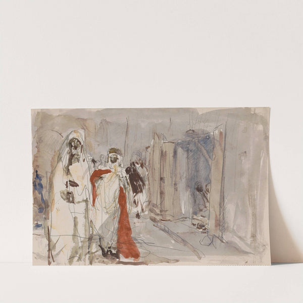 Straat met figuren (1923) by Marius Bauer