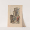 Straat met figuren (1924 - 1925) by Marius Bauer