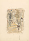 Straat met figuren in Ceylon