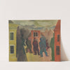 Straatbeeld met figuren by Hendrik Nicolaas Werkman