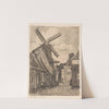 Straatgezicht met molen (1905) by Willem Adrianus Grondhout