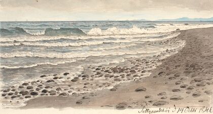 Strandbred med udsigt over Kattegat mod Kullen (1845 - 1846)