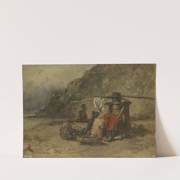 Strandgezicht met kaapstanders (1840 - 1865) by Constant Troyon