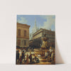 Straßenansicht aus Mailand, im Hintergrund der Dom (1844) by Angelo Inganni