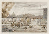 Straßenkampf am 7. April 1945 vor den zerstörten Naschmarktbuden (1946)