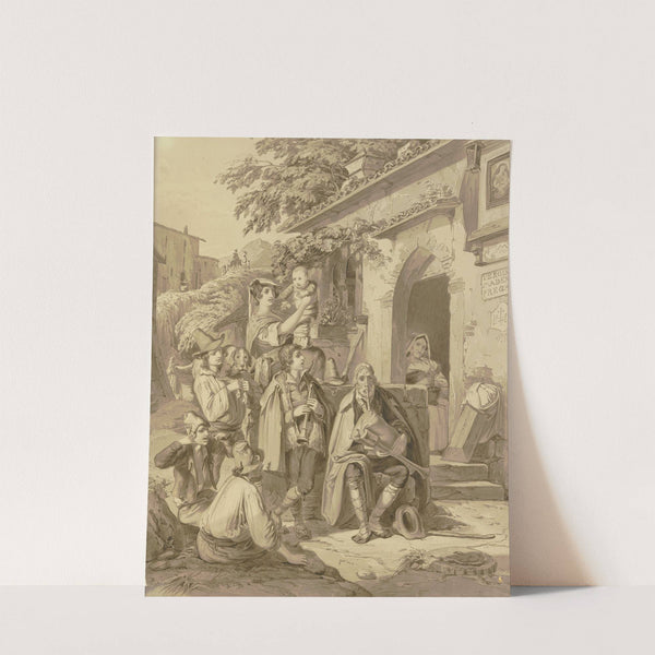 Straßenmusikanten und Zuhörer by Johann Baptist Kirner