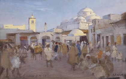 Straßenszene im Sonk von Tunis