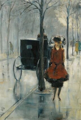 Strassenszene Mit Frau, Berlin (Street Scene With Woman, Berlin)
